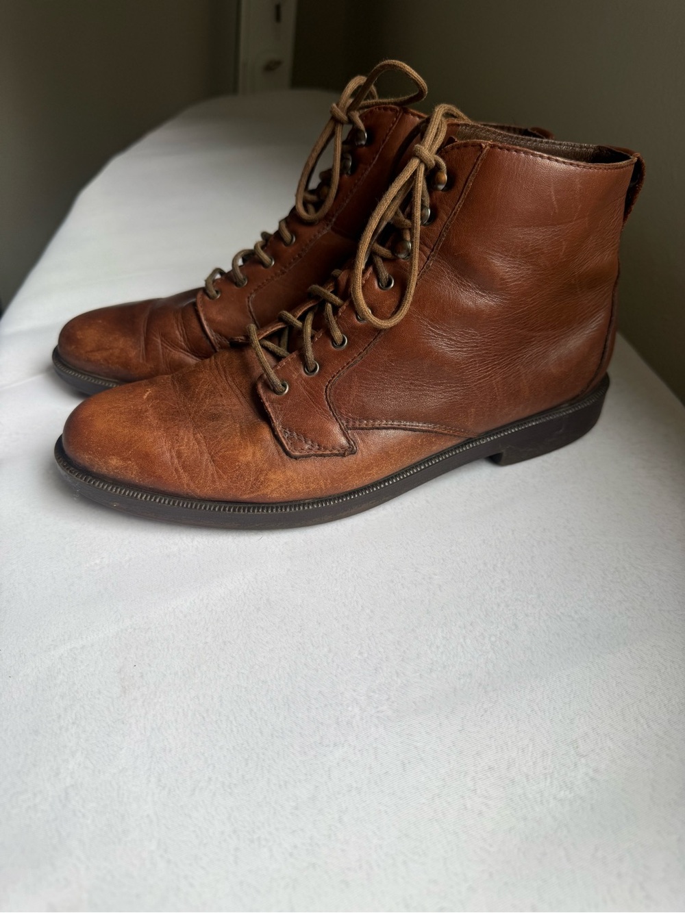 Vintage Rockport Brown Leather Lace Up Ankle Boots Womens 6.5M Made Slovenia - Picture 5 of 7